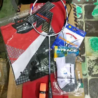 Raket Badminton Ashaway TI 110 Titanium Mesh Komplit