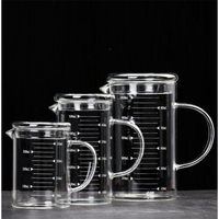 玻璃量杯帶刻度杯子微波爐家用杯廚房烘焙計量水杯帶蓋加厚耐熱杯