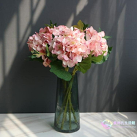 綠植裝飾 乾燥花歐式單支繡球花假花花束套裝客廳家居裝飾花絹花花藝擺件  閒庭美家