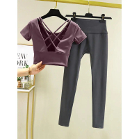 2026 Yoga Wear Women 2026 New Short Sleeve With Chest Pad Running Sports Top Pilates Training Wear F
