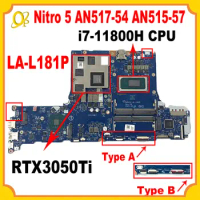 GH51G LA-L181P Mainboard for Acer Nitro 5 AN517-54 AN515-57 laptop motherboard i7-11800H CPU RTX3050Ti 4G GPU Fully tested