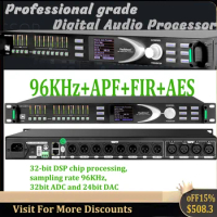 Paulkitson DSP0408RTS Professional Stage Digital Audio Processor 96KHz 32Bit DSP 16Band EQ With AES FIR Speaker Equipment