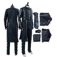 DMC 5 Vergil Dante Cosplay Hoodie Men Jacket Coat Pants Gloves Outfits Halloween Carnival Party Suit