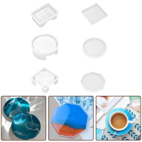 18pcs Resin Coaster Mould Storage Box Mold For HOME DIY Cup Mat Candle Holder Art Crafts Decoration Making Materials Kids Toy