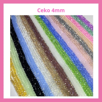 ￼4mm - Manik Kristal Ceko Bakpau 110pcs / Bakpao / Bulat / Gepeng Bening Transparan Mengkilap doff 4