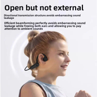 Fon Telinga Bluetooth Aker True Bone Conduction Baharu Dalam Telinga Kalis Air Cangkuk Telinga Tanpa