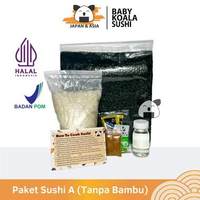 PAKET BAHAN SUSHI LENGKAP 10 Porsi Halal | Beras Japonica, Nori, Bambu Mat, Shoyu, Sushi Seasoning /