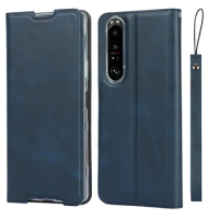 Premium Leather Case for Sony Xperia 1 III / Xperia 1 II XZ4 Ultra-Thin Retro Flip Case Magnetic adsorption cover + 1 Lanyard