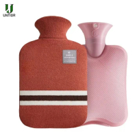UNTIOR 1L/2L Winter Hot Water Bottle Cloth Cover Hot Water Bag For Hot and Cold Compress Warmer Bed Hand Feet Keep Warm