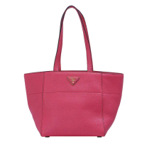 【PRADA 普拉達】Vitello Daino經典三角LOGO荔枝紋小牛皮手提包(桃紅BR5092-PEONIA)