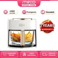 Mecoo Most Aesthetic Transparan Air Fryer 650 Low Watt 5L Hemat Listrik Mesin Goreng Tanpa Minyak Pi
