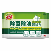 3M百利 除菌除油 濕拭布 (16抽) /包 857HK-16