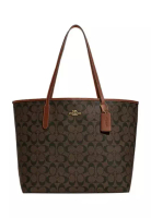 Coach City  女士托特包深棕色拼色5696
