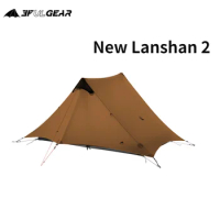 3F UL GEAR Lanshan 2 2 Person 230cm Outdoor Camping Tent Ultralight Camping 3/4 Season 15D Silnylon Rodless Tent
