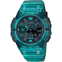 CASIO 卡西歐 G-SHOCK 藍牙連線 雙顯手錶-土耳其藍 GA-B001G-2A