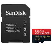 【SanDisk 晟碟】[極速升級 全新版] 512GB ExtremePRO A2 記憶卡 附SD轉卡(高速讀取200MB/s 原廠永久保固)