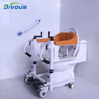 Multi-function patient Transfer Chair Can Take A Bath With Toilet commode chair Seat Cushion Care Elderly Light Wheelchair