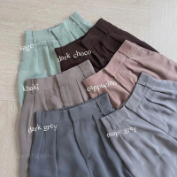 SIVALI Elika Pants - Celana Ankle Loose Wanita Panjang 7/8 Bahan Jatuh Katun Polyester Outfit Casual