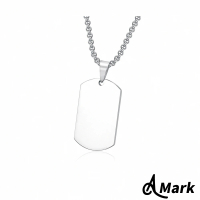 【A MARK】不銹鋼項鍊 軍牌項鍊/歐美個性極簡光面軍牌造型不銹鋼項鍊(3色任選)