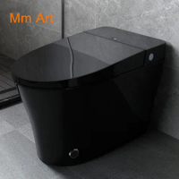 fully automatic luxury design electronic electric bidet siphonic flush black intelligent smar toilet One Piece Closestool WC