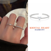Nhẫn bạc nguyên chất nữ Krystal Heart | TRANG SỨC BẠC HARMONY N60