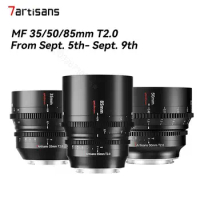 7artisans lente 35mm 50mm 85mm T2.0 Full Frame Cinema Lenses For Sony E FX3 Leica SIGMA L SL Nikon Z Z50 Canon EOS-R EOS-R5