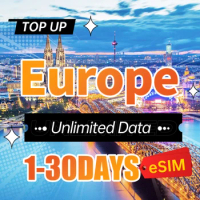 Europe Prepaid 4G Data SIM Card 1-30days High Speed Unlimited internet eSIM Travel mobile SIM Card only support eSIM