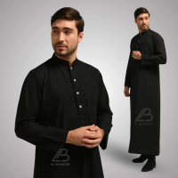 Al Bukhori - TENCEL Gamis Thobe Jubah Pria Bodyfit Reguler Dewasa Premium Lengan Panjang - Jubah Kha