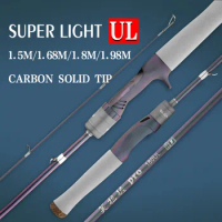 1.5M/1.68M/1.8M/1.98M 1.5-8LB UL ultra-light Solid Tip Bait Casting/Spinning Fishing Rod light Rod salt water/fresh Fast action
