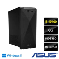 【ASUS 華碩】H-S500MC-510400027W 電競獨顯電腦(I5-10400/8G/512SD/1660TI-6G/W11)