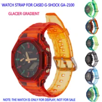 Resin Integrated Glacier Gradient Watch Case Strap for Casio GA-2100