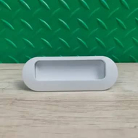 Handle Tarikan Laci Tanam Pintu Lemari Sliding Pegangan Kom Geser Oval Minimalis PVC Putih