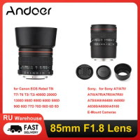 Andoer Camera Lens 85mm F1.8 Medium Telephot Large Aperture Full Frame for Sony A7/A7II/A7III/A7R/Canon EOS Rebel T8i 80D 70D