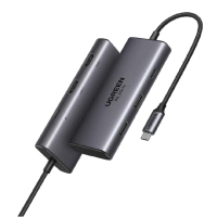 【綠聯】六合一Type-C集線器高階專業版(HUB/8K/USB-A*2+Type-C*1+HDMI*2+PD100W*1/美國新思晶片)