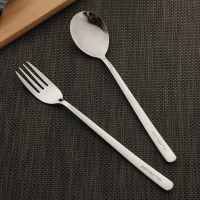 韓式可愛304不銹鋼勺子吃飯勺長柄大圓加厚湯匙調羹餐具套裝家用