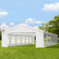 40' x 20' Heavy Duty Carport Party Tent Event Canopy with Sidewalls and Windows,Extra Large Picnics, Weddings, Birthdays - White