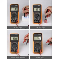 Digital Multimeter Pocket Size Avometer Tester Pengukur Tegangan Arus AC DC Akurat DT9205A Oren