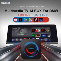 iHeylinkit Multimedia Android Auto Carplay Ai Box for BMW iD6 iD7 iD8 for Youtube Google Play Store for BMW X4 X5 X6 X7 i3 i4