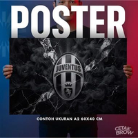 Poster Juventus Bianconeri Flag Klub Bola Italia Serie A Hadiah Suporter Fans Sepak Bola Unik Gambar