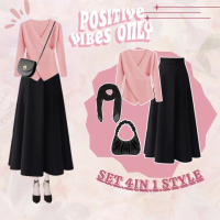 SHZ79 - Setelan wanita Coquette Blouse Jiso Outfit Baju Setelan Wanita Kekinian Remaja Kekinian Rok 