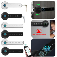 1pc Tuya App Remote Electric Biometric Fingerprint Smart Door Lock Password Lock Electronic Door Lock With Key for Home Bedroom