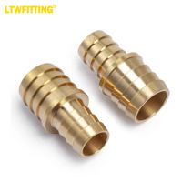 LTWFITTING Brass Barb Hose Reducing Splicer Mender 1-Inch ID Hose x 3/4-Inch ID Hose Fitting Air Fuel Boat (Pack of 2)