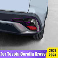 Car Rear Bumper Spoiler Both Side Flank Wind Knife Decoration For Toyota Corolla Cross XG10 2021~2024 2022 2023 Accessories ABS