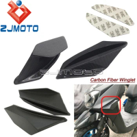 Black Motorcycle Spoiler Winglet Aerodynamic Wing Kit For Honda Yamaha Suzuki Kawasaki Ducati Nmax Aerox 155 PCX Vario CBR