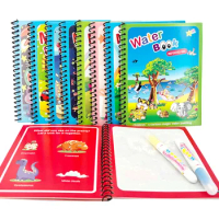 1pc Paper Water Drawing Books Magic Pen Coloring Book for Kids Doodle Painting Board Children Educational Toys Christmas Gift