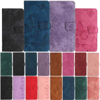 Butterfly Embossed Leather Case For TCL 403 405 406 408 40SE 40 SE Wallet Flip Phone Cover Etui