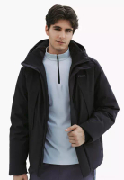 K-Swiss 男裝 K-SWISS LOGO 防風防潑水鵝絨連帽羽絨外套