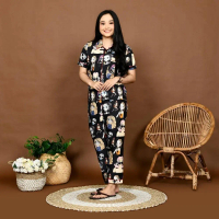 Pakaian One Set Setelan Stelan Baju Bju Tidur Piyama Piama Cleopatra Celana Panjang Lengan Pendek Wa