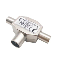 1/2/6pcs 1 Metal TV Female to 2 Male 2 Way TV Antenna Splitter Adapter Tee Plug Jack Cable Aerial Di