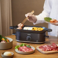 Olayks Mini Electric Grill 220V 450W Home BBQ Grill Non-stick Small Electric Grill Cook Parrilla Eléctrica Cocinar Barbecue Pan